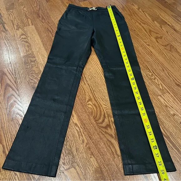 DEREK LAM 10 CROSBY Fia belted leather slim-leg pants Size 00